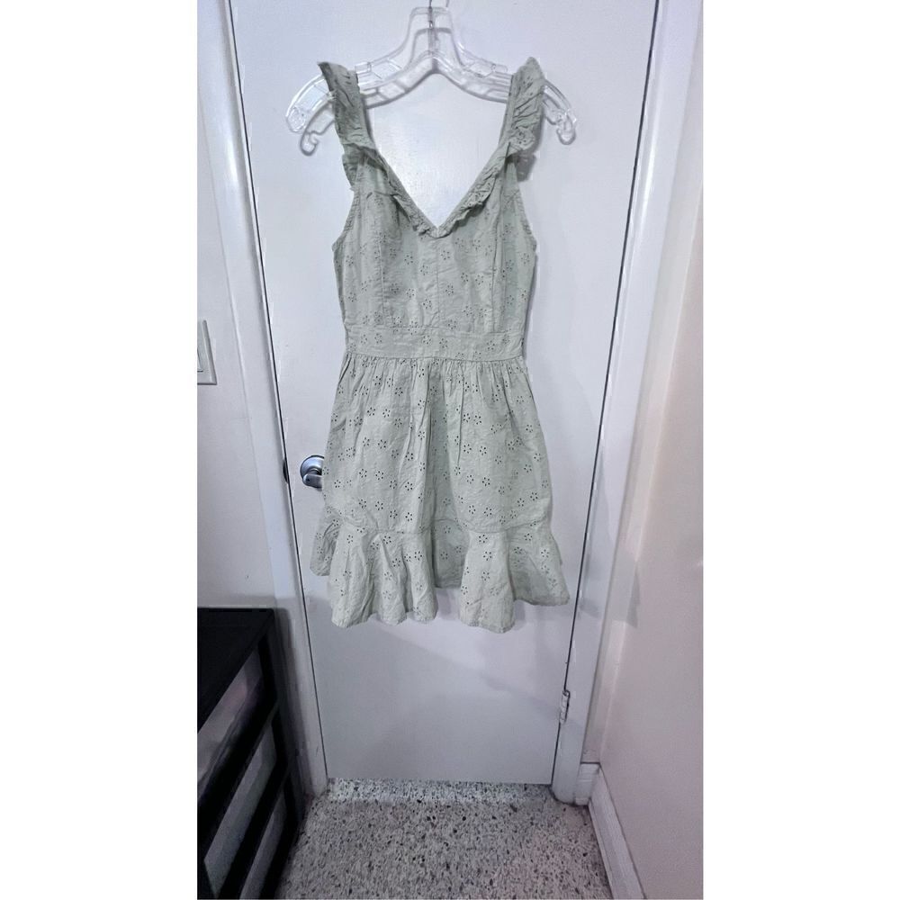 GUESS GREEN SHARON EYELET MINI DRESS SIZE XS NEW P1-86